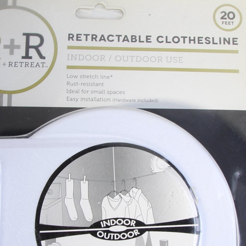 Retractable Clothesline Room + Retreat R +R Indoor Outdoor 20'